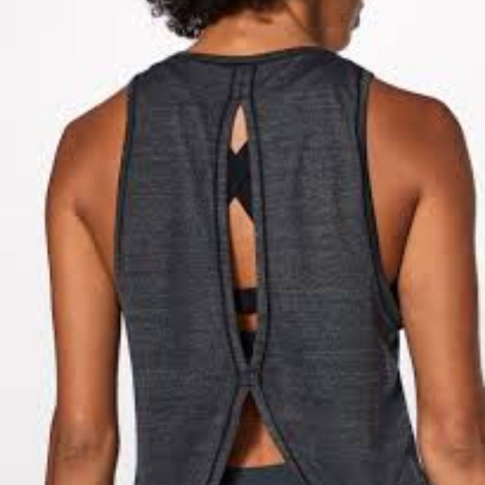 lululemon Reach & Twist Black Open-Back Tank Top